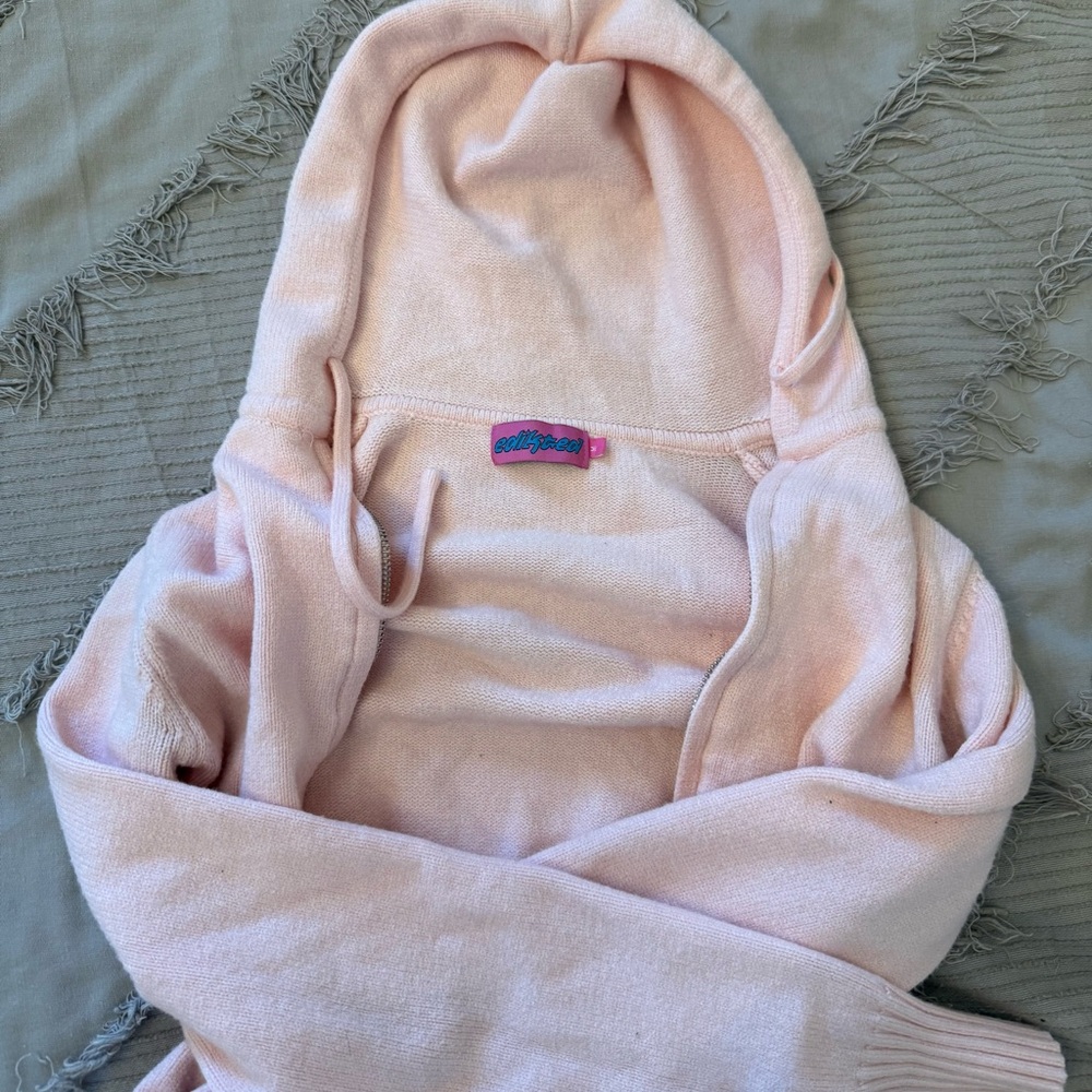 Edikted Blush Pink Knit Hoodie